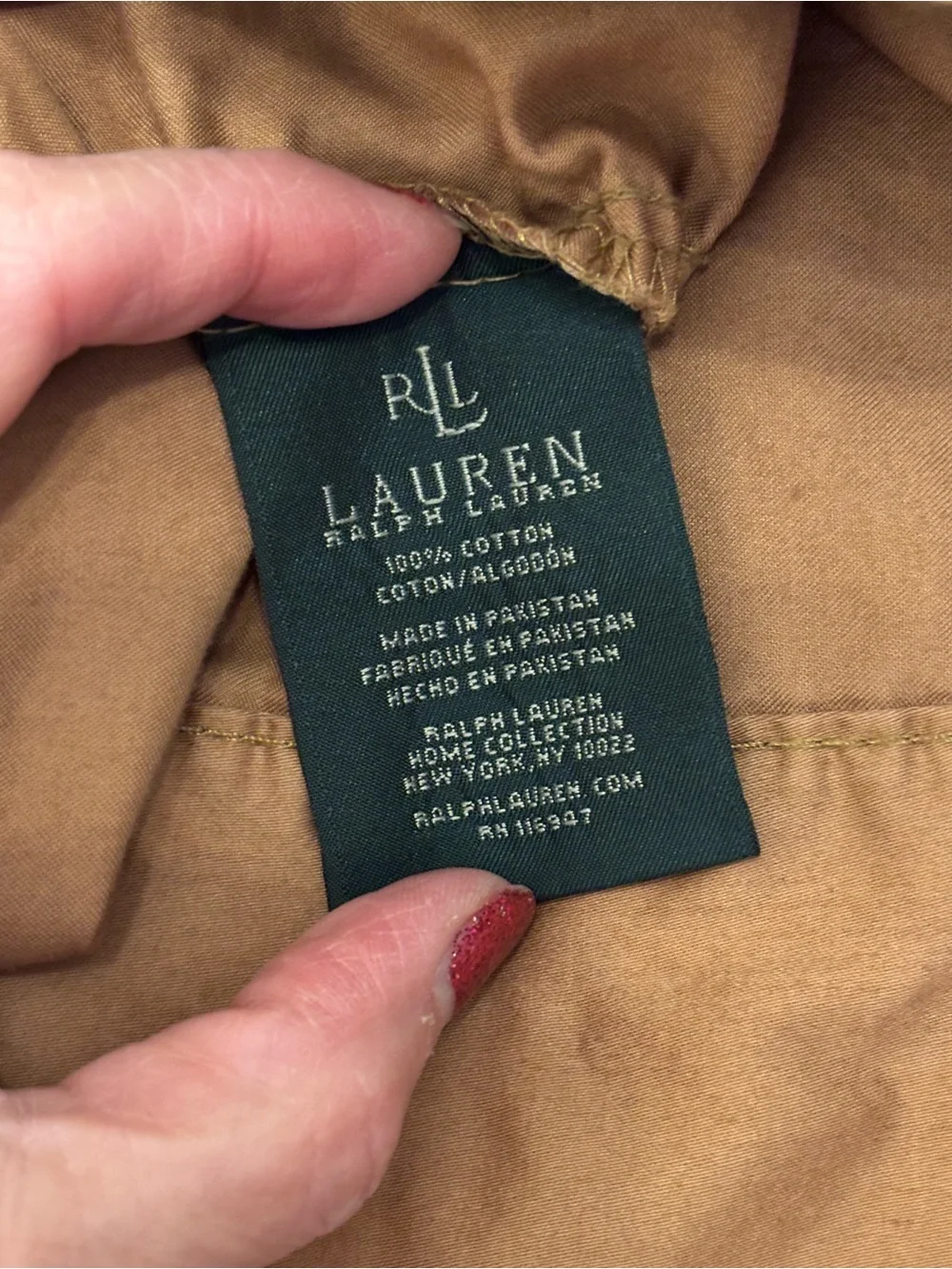 Lauren Ralph Lauren Home 4 Standard Pillowcases Brown Camel 100% Cotton Solid